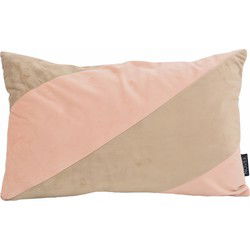 Sierkussen Velvet Swirl Roze/Beige | 30 x 50 cm  | Fluweel/Polyester