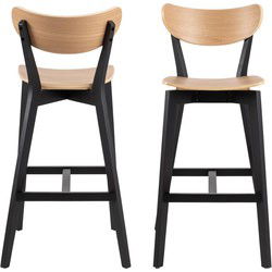 Barkruk Maughold Naturel Eiken Veneer - Giga Living - Set van 2