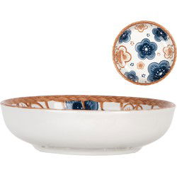 Clayre & Eef Kom Beige Blauw Keramiek
