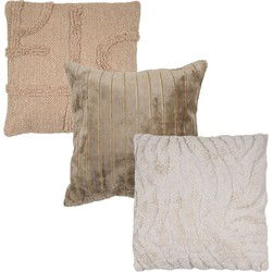 Kussen Set van 3 - Joya Brown, Juul Green en Juna Beige