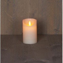 4 stuks - Batterijverlichting kaars wax rustiek bewegende vlam 7,5x12,5cm ivoor 3xaaa/timer