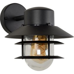 Landelijk, stijlvol met vintage look wandlamp buiten 21,8 cm zwart