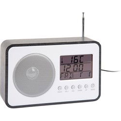 Wekker Fm Radio - Zwart - 19.2x6.6x12.5cm