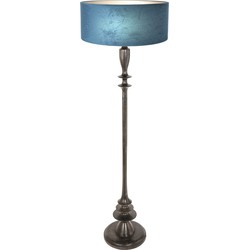 Anne Lighting - vloerlamp - Bois - zwart - hout velours stof - Ø 50cm - E27 - 3781ZW