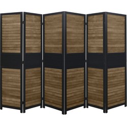 LW Collection OUTLET LW Collection Kamerscherm 6 panelen zwart bruin 170X240CM