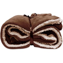 Unique Living | Lars coral fleece/suede plaid 150x200cm bison brown