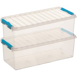 2x Kunststof stapelbare opbergbak 9,5 liter 48,5 x 19 x 14,7 cm - Opbergbox