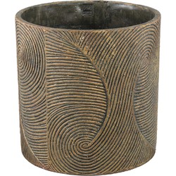 PTMD Bloempot Erich - 40x40x40 cm - Cement - Zwart