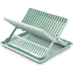 Afwas afdruiprek met lekbak - mintgroen - kunststof - 37 x 33 x 21 cm - Afdruiprekken