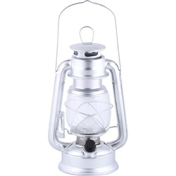 LED lantaarn/windlicht zilver op batterijen 11,5 x 15 x 24 cm - Lantaarns