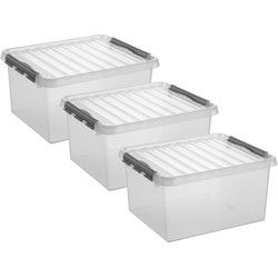 Sunware opbergbox - 3x - transparant - 36L - 50 x 40 x 26 cm - Opbergbox