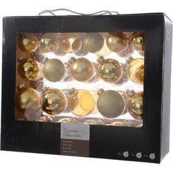 Kerstbal glas gl-mt-glit-tr/assorted/licht goud