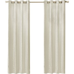 LW Collection OUTLET LW Collection Gordijnen Wit Chenille Kant en klaar 270x140CM