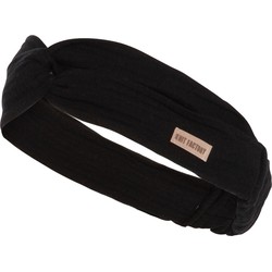 Knit Factory Puck Dames Haarhand - Hoofdband - Zwart - One Size - 100% Biologisch katoen