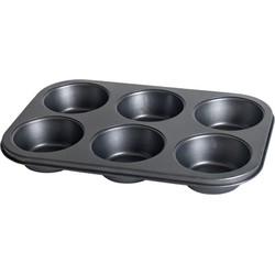 Muffins en cupcakes bakken bakvorm/bakblik 31 x 21 cm - voor 6x stuks - Muffinvormen / cupcakevormen