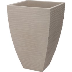 Pro Garden Plantenpot/bloempot Dunes - Tuin - stevig kunststof - zand/beige - D40 x H60 cm - Plantenpotten