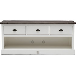 Riviera Maison TV Kast Meubel - Newport Flatscreen Dresser - 150x45 cm - Wit 