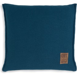 Knit Factory Uni Sierkussen - Petrol - 50x50 cm - Inclusief kussenvulling
