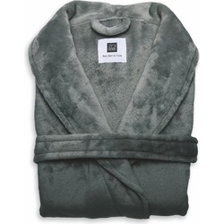 Zo Home Flanel Fleece Badjas Cara - dark grey - XL