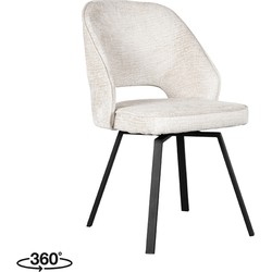 LABEL51 Eetkamerstoel Lewis - Crème - Elegance - Black Frame