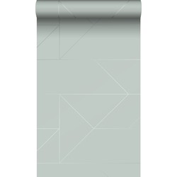 Origin Wallcoverings behang grafische lijnen celadon groen - 0,53 x 10,05 m - 347722