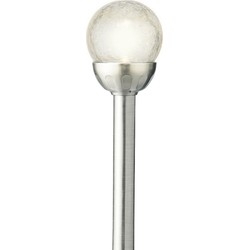 1x Buitenlampen/tuinlampen 30 cm zilver op steker met ronde bol - Prikspotjes