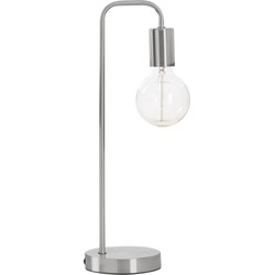 Atmosphera Tafellamp/bureaulampje Design Light - metallic zilver - H46 cm - Bureaulampen