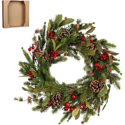 House of Seasons Austin Kerstkrans - Ø40 cm - Groen