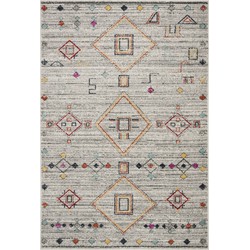 Safavieh Moroccan Boho Tribal Indoor Woven Area Rug, Adirondack Collection, ADR208, in Light Grey & Red, 91 X 152 cm