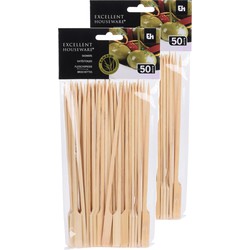 Sate prikkers/stokjes - 100 stuks - bamboe hout - 20 cm - prikkers (sate)