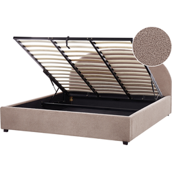 VAUCLUSE - Bed met opbergruimte - Taupe - 180 x 200 cm - Bouclé