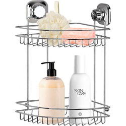Concorde - Doucherekje hoek-model 2-laags - zilver - H37 cm - Douche- en badrekjes