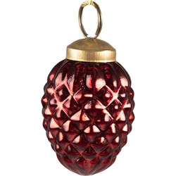 Clayre & Eef Kerstbal  Ø 4 cm Rood Glas Kerstdecoratie