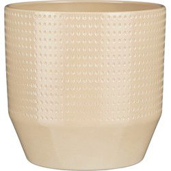 Mica Decorations Bloempot Nola - 23x23x22 cm - Keramiek - Beige
