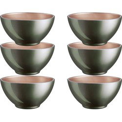 Luminarc Kommetjes/schaaltjes voor dessert/ontbijt - 6x - Glas - D13 x 6 cm - donkergroen - Kommetjes
