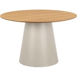 Eettafel Naturel/Grijs Rond - 20x120x75cm - Skagen