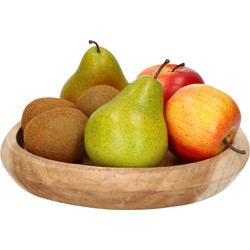 Fruitschaal teak hout rond 25 cm - Fruitschalen