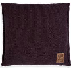 Knit Factory Uni Sierkussen - Aubergine - 50x50 cm - Inclusief kussenvulling