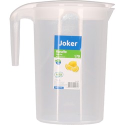 Schenkkan/waterkan - wit - 1750 ML - kunststof - 10 x 20 x 22 cm - Schenkkannen