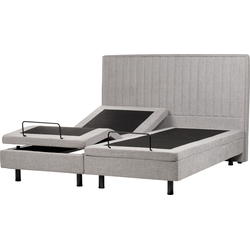 DUKE II - Tweepersoonsbed - Lichtgrijs - 180 x 200 cm - Polyester