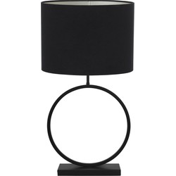 Tafellamp Liva/Velours Ovaal - Zwart/Zwart - Ø21x80,5cm