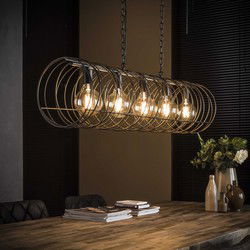 Hoyz - Hanglamp met 5 lampen - Spiraal Diameter Ø28 - Grijs - 120CM - Verstelbaar - Industrieel