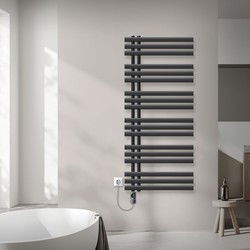 LuxeBath elektrische radiator IronEM 600 x 1400 mm antraciet + 1200W verwarmingselement met digitaal thermostaat handdoekwarmer met verwarming paneelradiator en stijlvol design voor de badkamer