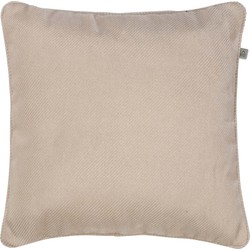 Dutch Decor HULTET - Sierkussen 45x45 cm - lichtroze stof - glanzende beige sierdraad - opvallende rits - Dutch Decor