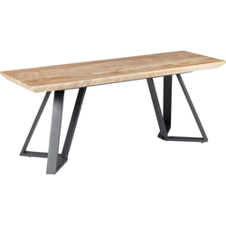 Beliani UPTON - Bedbank-Lichte houtkleur-MDF, IJzer