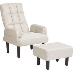 Beliani OLAND - Fauteuil-Beige-Kunstlinnen