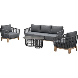 Garden Impressions Tequise loungeset 5-delig - donker grijs