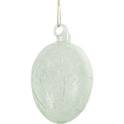 Clayre & Eef Paashanger Ei Ø 6x10 cm Groen Glas
