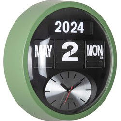 Wandklok Round Flip - Jungle groen - 11x32.6x32.6cm