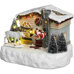 Luville Kerstdorp Kerstman - 22.5x16x17.5 cm - Polyresin - Multi